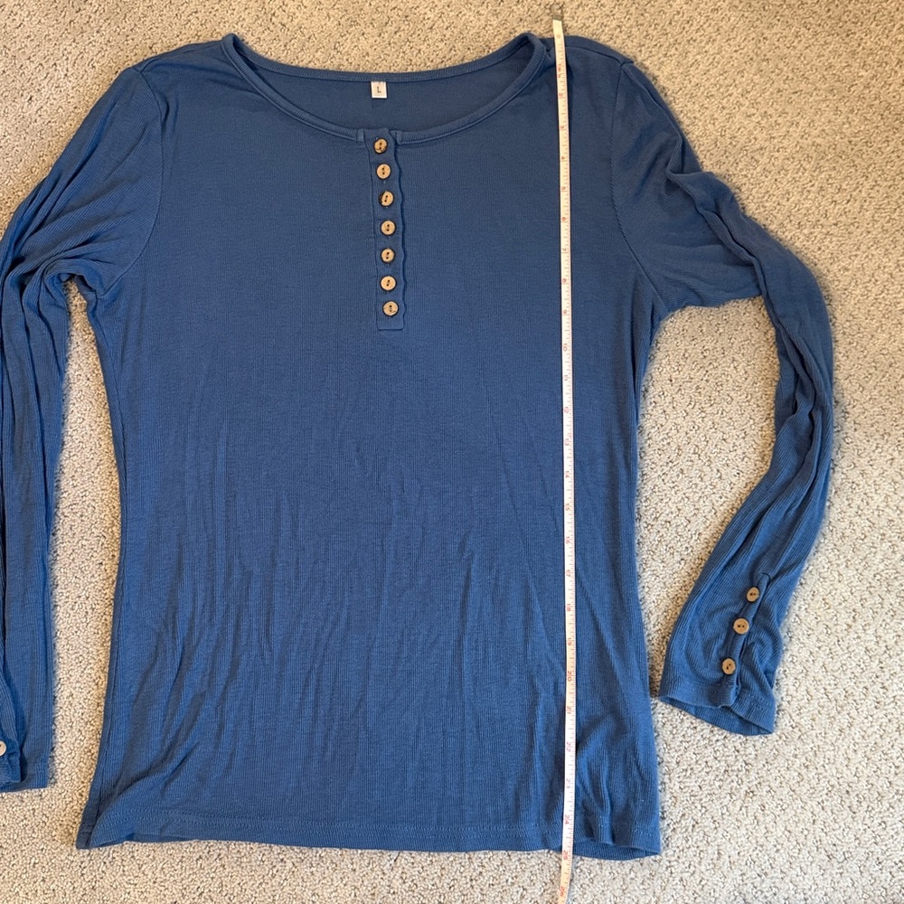 Women's Ribbed LS Henley - Picture 8 of 12
